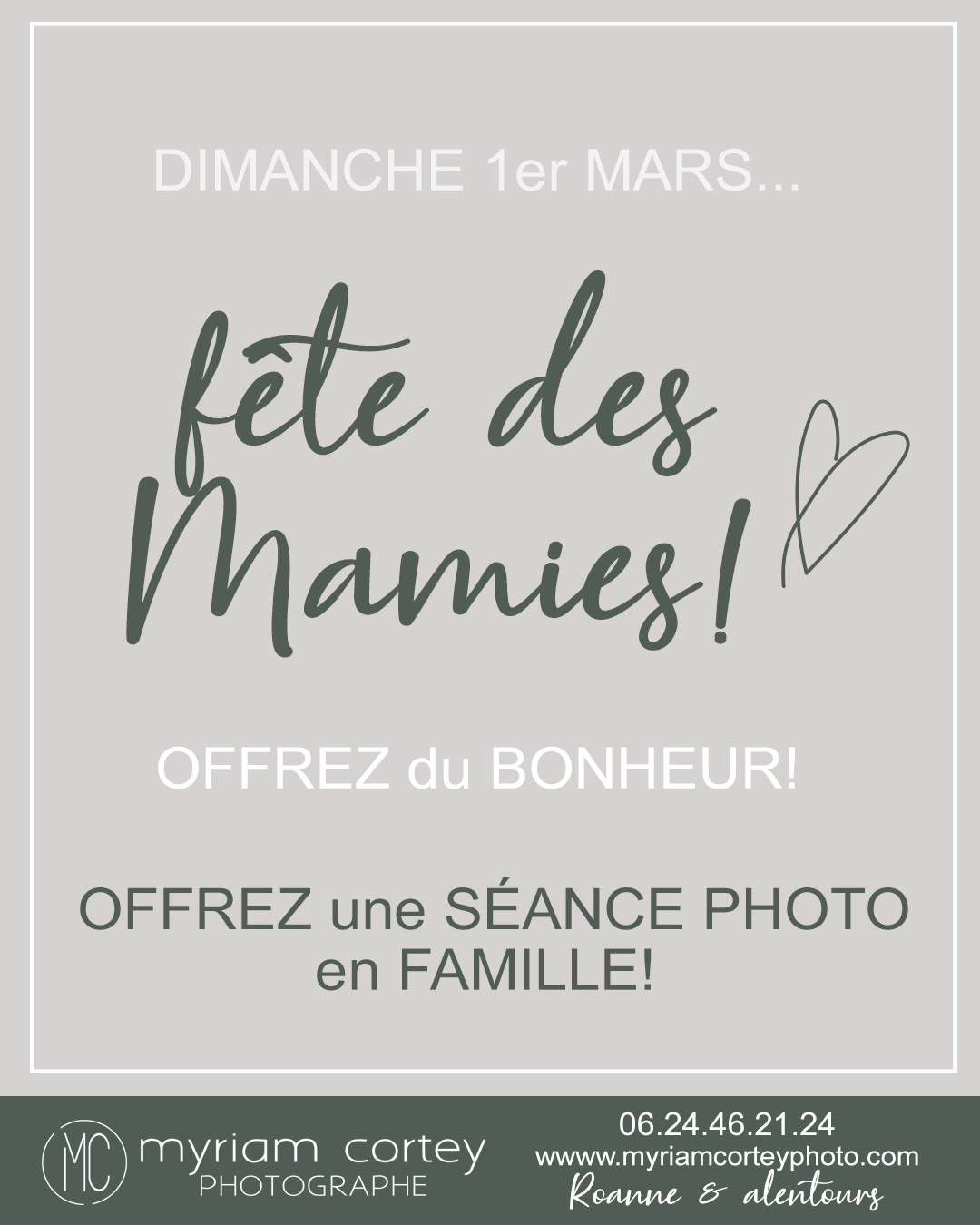 carte cadeau pour fête des grans-mères Myriam Cortey photographe